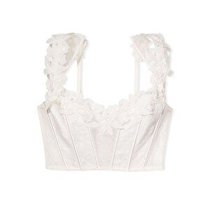 New! Victoria's Secret Very Sexy Coconut White Floral Corset Top Size S 25041